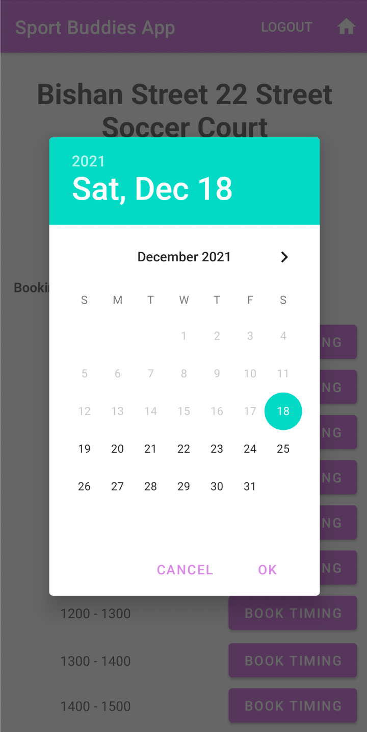 Choose Date Page